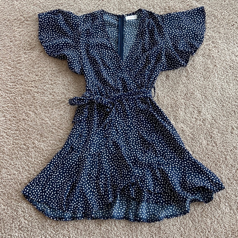 Hello Molly | Blue and White Wrap Dress